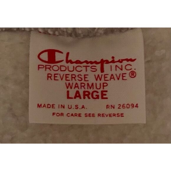 Vintage Champion Reverse Weave Warm Up Gray Heavy Duty Hoodie Sweatshirt Sz L US - Picture 13 of 13